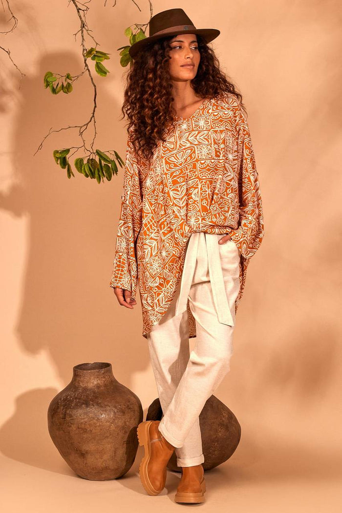 Yacamim Beige Nature Trousers with Belt