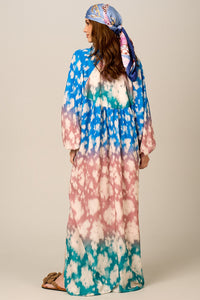 Yacamim N5 Ombre Blue Rose Green Long Loose Chemise