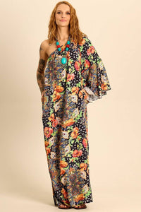 Yacamim C11 One-Shoulder Long Dress Paisley Print