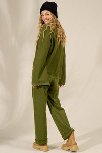 Yacamim Green Sweatpants with Front Pockets A29