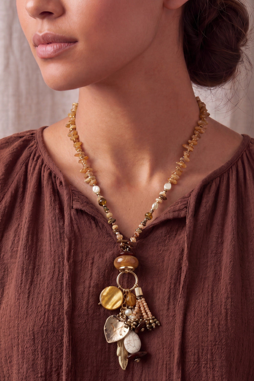 Necklace With Pendants and Beads #1025