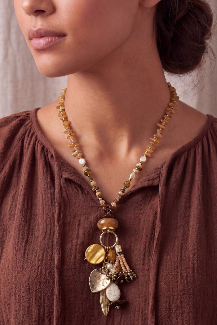 Necklace With Pendants and Beads #1025