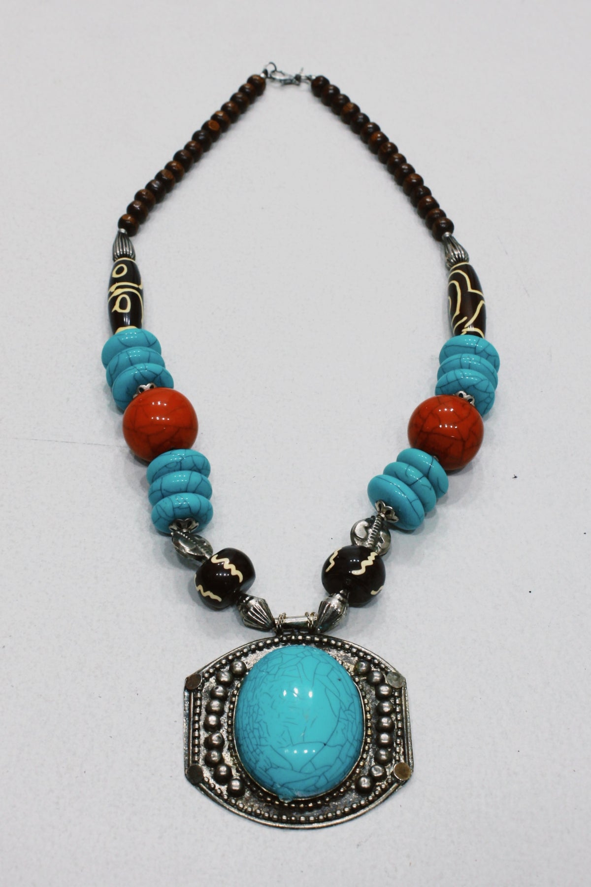 Yacamim Indian Necklace with Green Beads #637