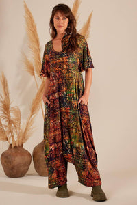 Yacamim Digital Batik Print Harem Jumpsuit