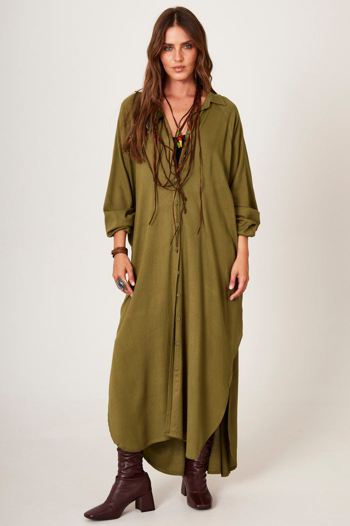 Yacamim Moss Green Long Shirt M10