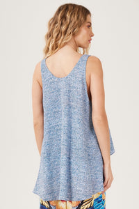 Yacamim A9 Stamped Blue Back Elongated Tank Top