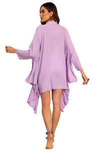 Yacamim B3 Lilac Ruffled Side Wide Shirt