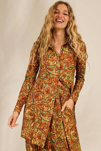 Yacamim Printed Short Shirt with Extended Back
