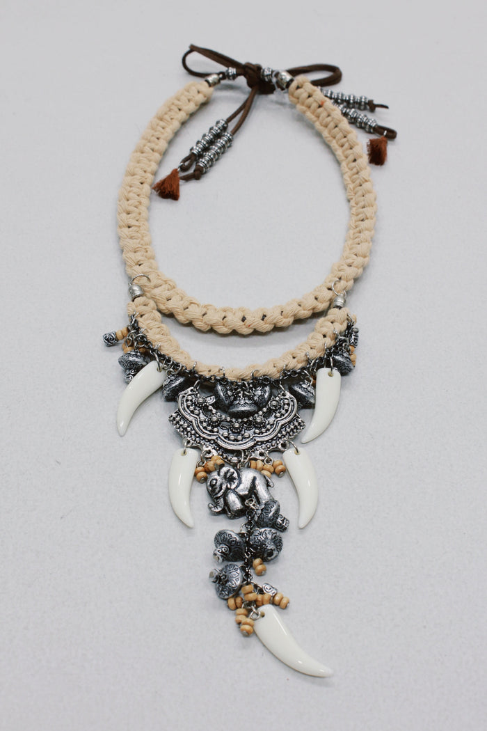 Handcrafted Necklace with Mix of Yacamim Metal Pendants #624