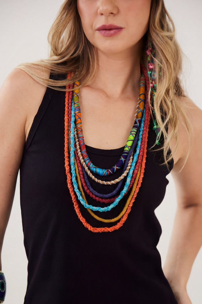Handmade Yacamim Colorful Rope Necklace #873
