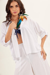 Yacamim Basic 3/4 Sleeve White Shirt