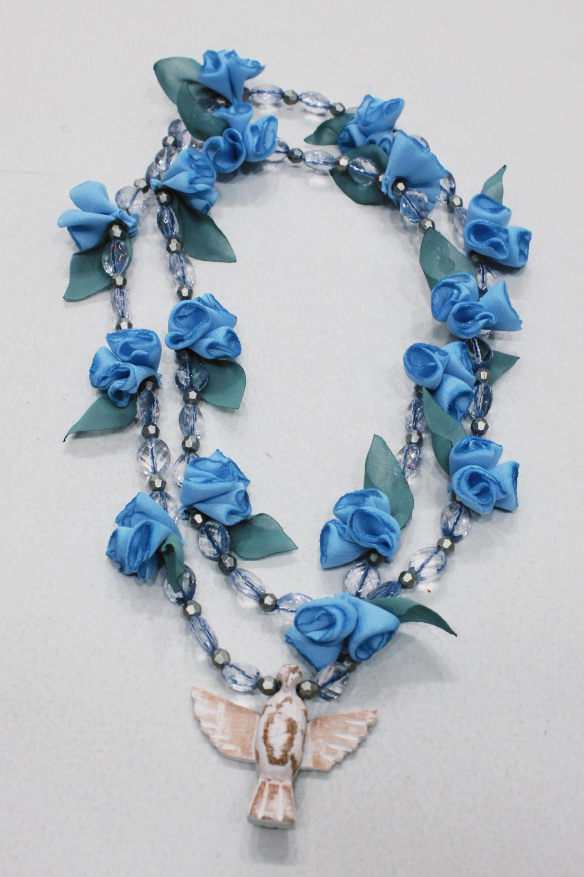 Yacamim Blue Flowers Holy Spirit Necklace #639