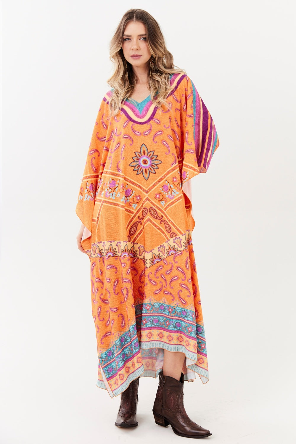 Kaftan Midi with V-neck Yacamim I4