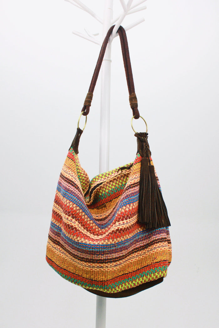 Large Colorful Woven Bag Yacamim #464