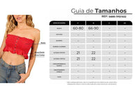 Yacamim Red Polka Dot Shirred Cropped Top I10