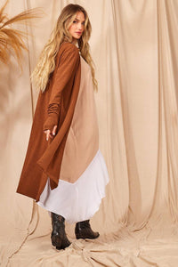 Yacamim Brown Cardigan with Tight Cuffs and Thumbholes