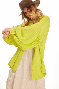Yacamim Green Apple Elongated Short Shirt