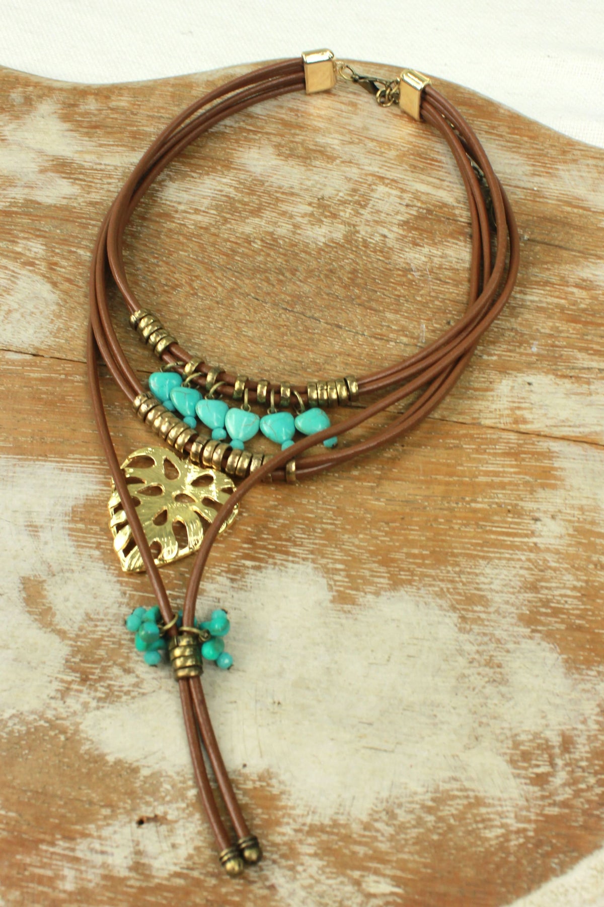 Handmade Necklace with Yacamim Stone Pendants #364