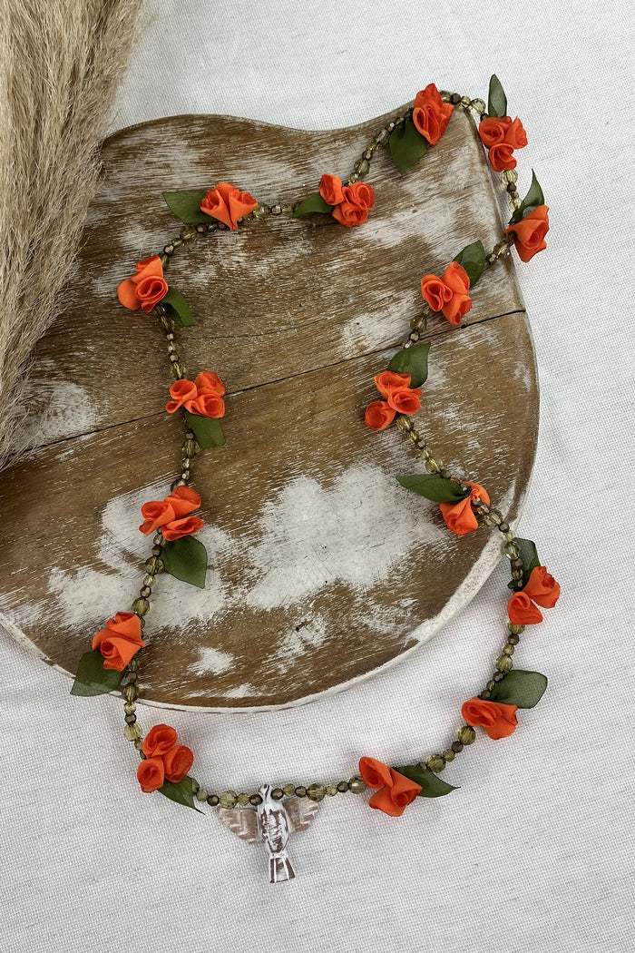 Holy Spirit Necklace Orange Flowers Yacamim #144