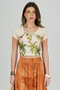 Beige Cropped Blouse Cocada Bahêa Yacamim Collection Q2