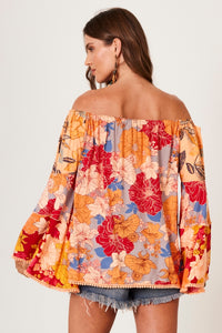 Yacamim B3 Orange Gypsy Patchwork Blouse