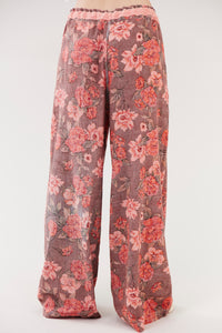 Yacamim R4 Paraty 100% Cotton Pink Printed Palazzo Pants