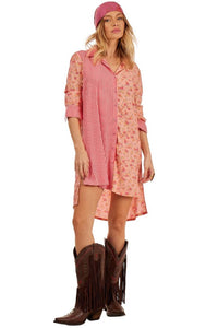Yacamim Striped Patchwork Pink Chemise