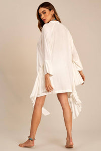 White Yacamim Loose Shirt with Side Ruffles