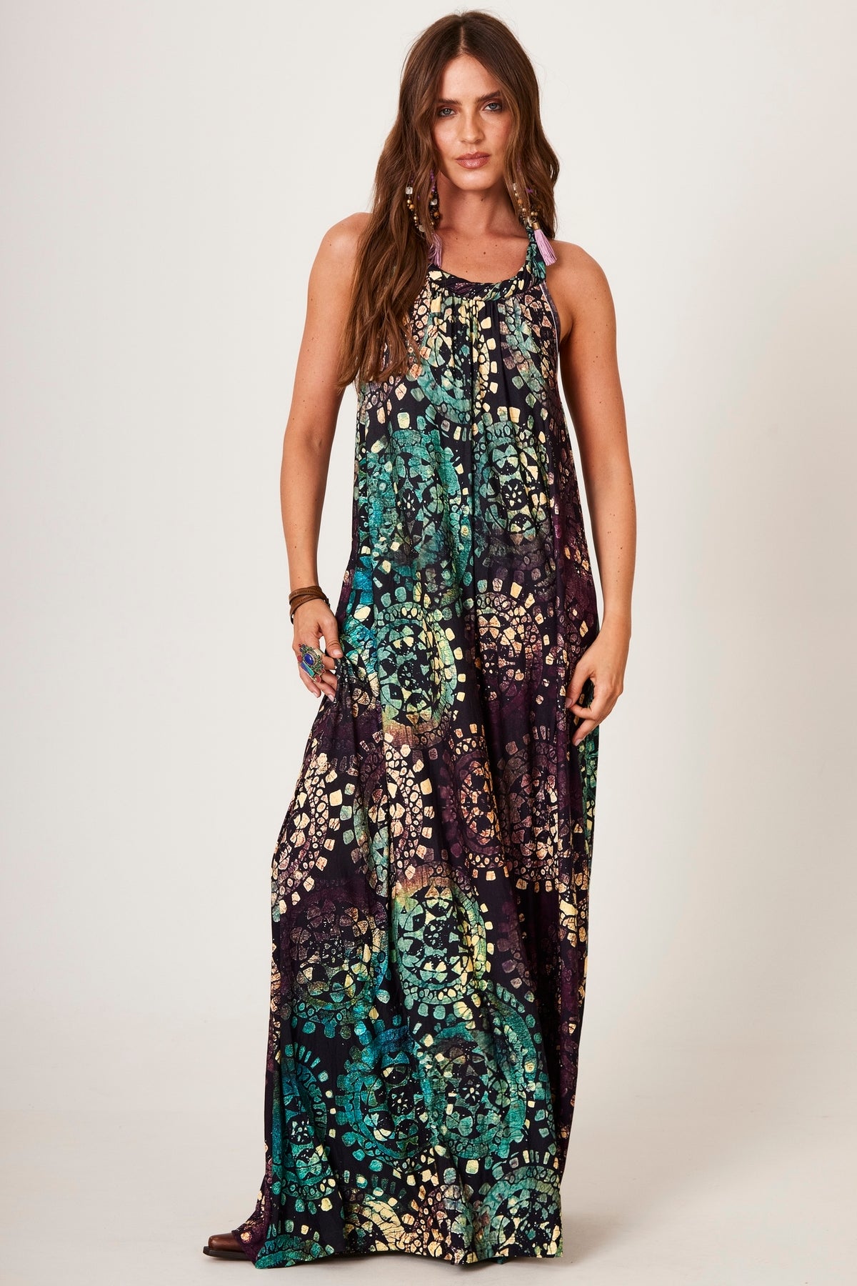 Yacamim D7 Digital Batik Print Knit Long Dress