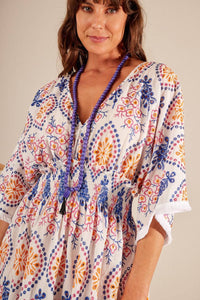 White Broderie Anglaise Long Dress with Embroidery Yacamim