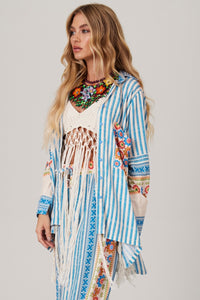 <p>Blue Godê Loose Shirt Pira Omomba''e Yacamim K3 Collection</p>