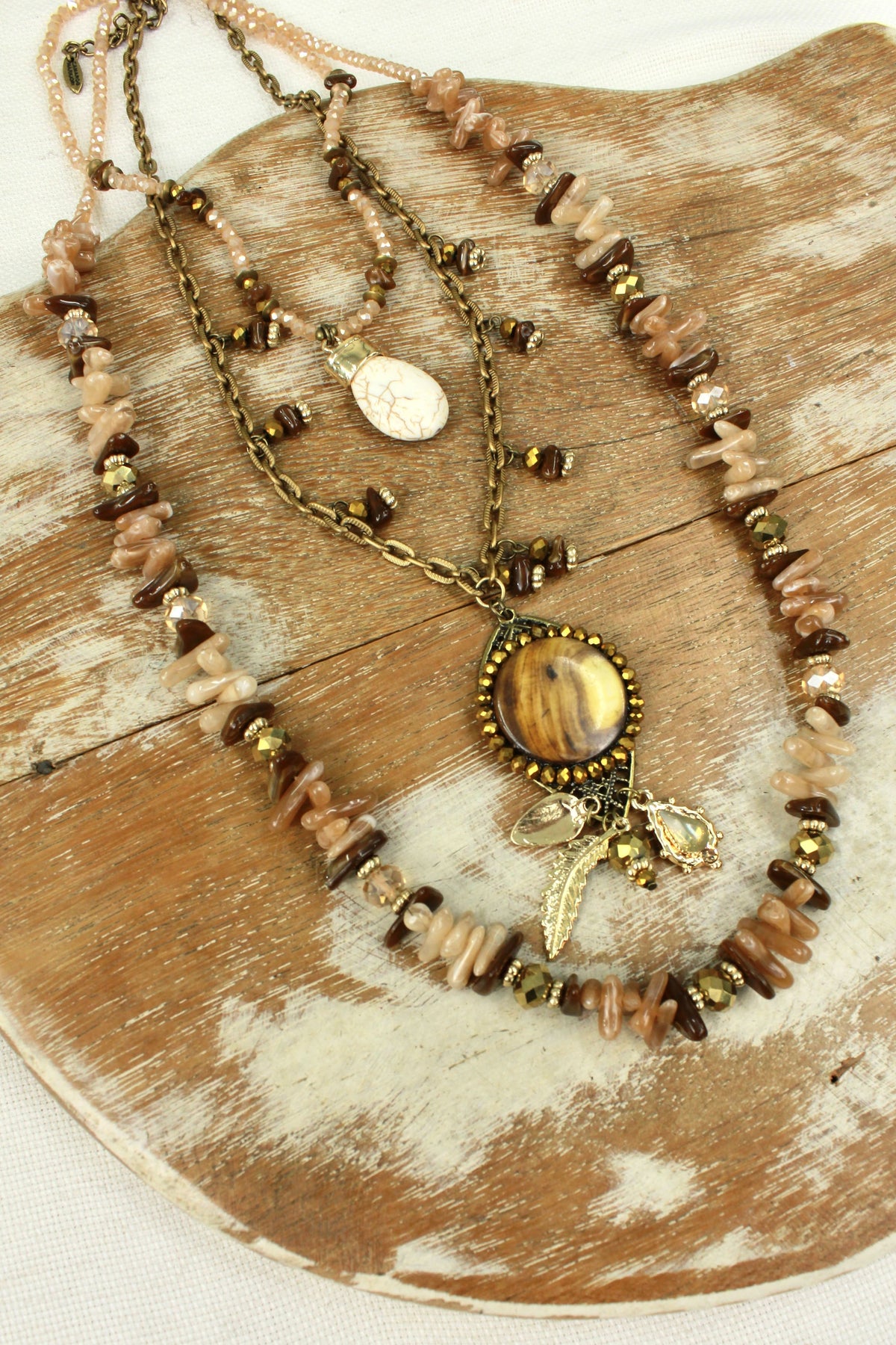 Handmade Yacamim Stone Pendant Necklace #362