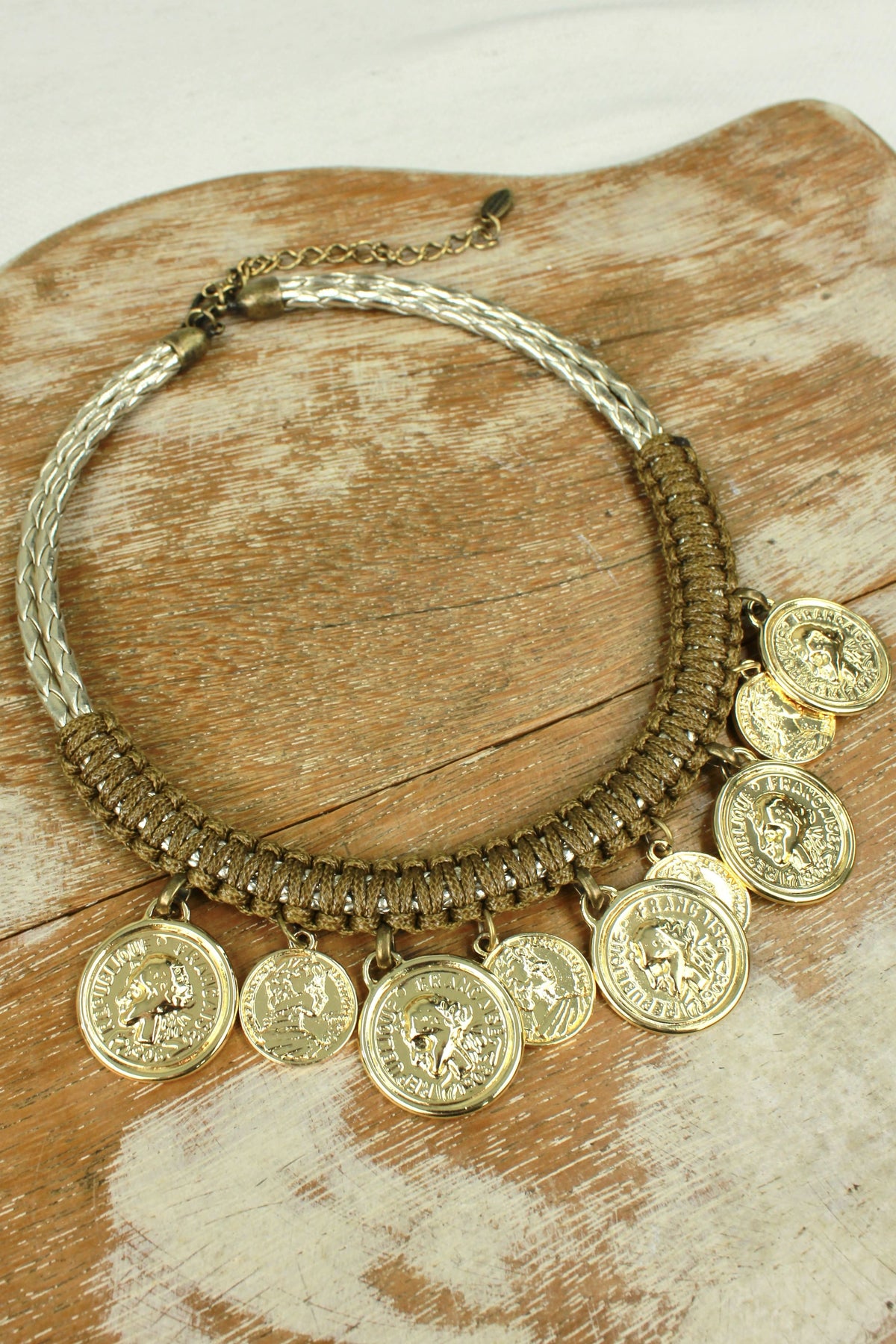 Handmade Necklace With Yacamim Coin Pendants #359