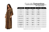 Vestido Longo Amplo Com Mangas 3/4 animal Print Yacamim D18