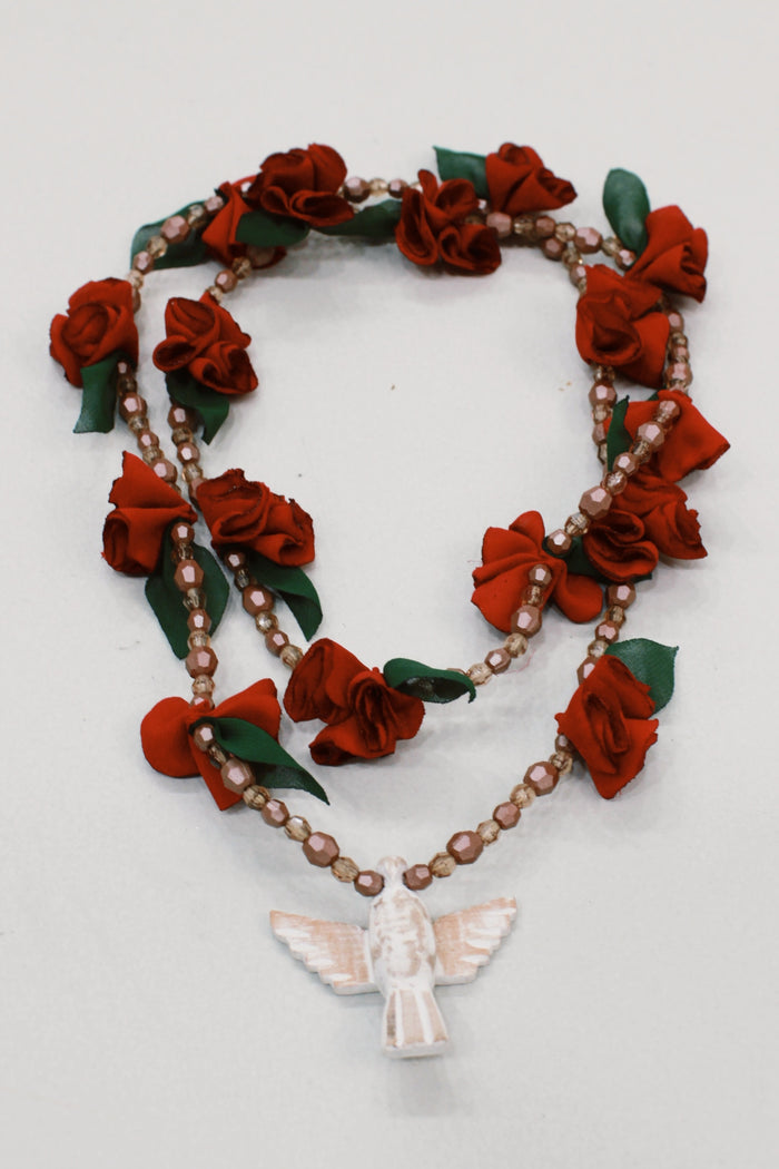 Yacamim Holy Spirit Floral Bordeaux Necklace #593