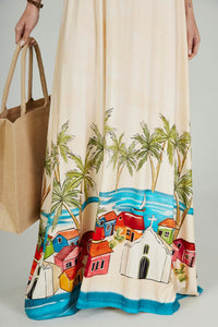 Trancoso Long Beige Dress Bahêa Yacamim Collection Q6
