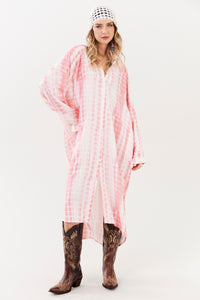 Yacamim M8 Pink Digital Tie-Dye Midi Shirt