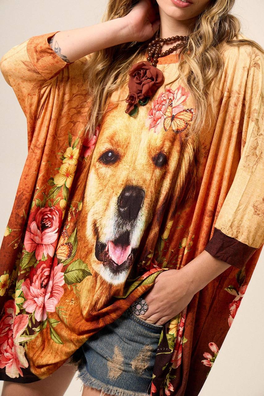 Yacamim B6 Loose Tunic with Exclusive Dog Print