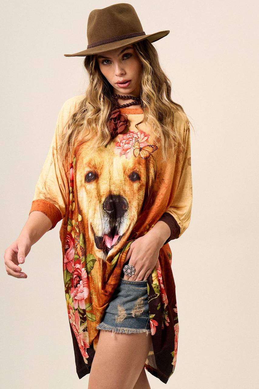 Yacamim B6 Loose Tunic with Exclusive Dog Print