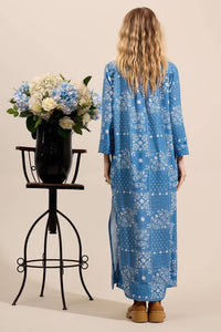 Yacamim M2 Long Blue Printed Chemise
