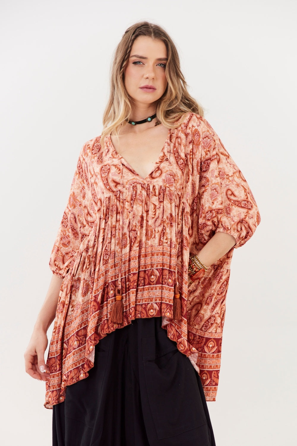 Yacamim Paisley Print Mullet Tunic B19
