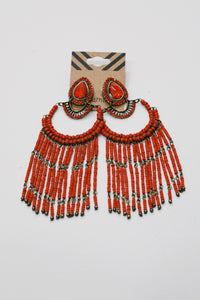 Yacamim #680 Handmade Red Beaded Earring