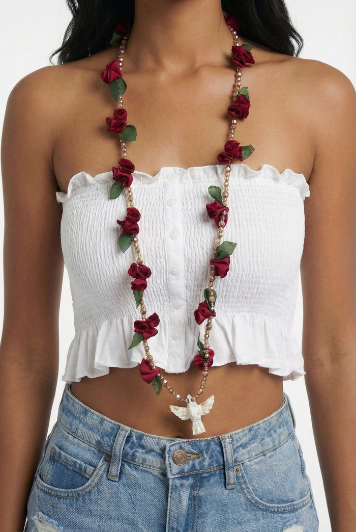 Necklace Espírito Santo Flowers Wine Yacamim #849