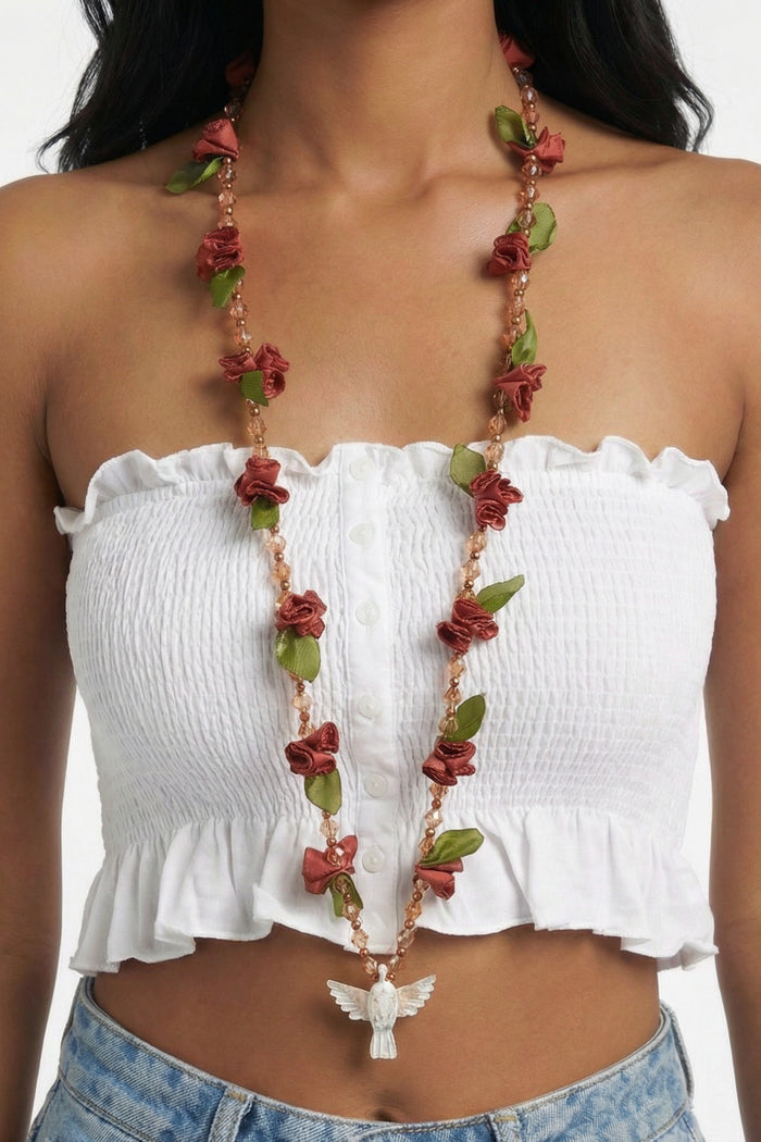 Necklace Holy Spirit Flowers Rose Yacamim #503