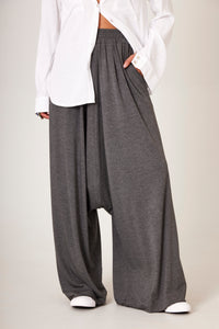 Yacamim H4 Dark Gray Plain Knit Harem Pants