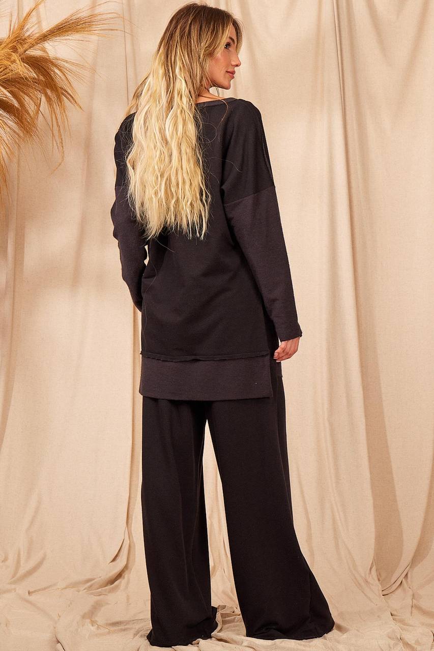Yacamim Black Palazzo Pants with Pockets