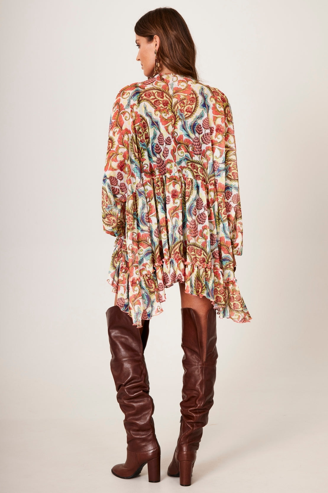 Yacamim B14 Loose Printed Tulle Tunic