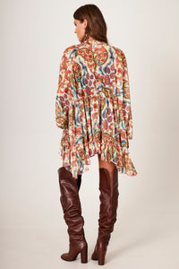 Yacamim B14 Loose Printed Tulle Tunic