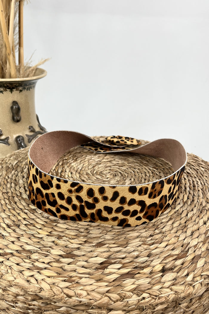 Yacamim Wide Faux Fur Animal Print Belt #9
