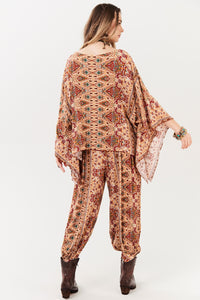 Yacamim A33 Beige Paisley Pocket Pants